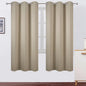 LEMOMO Beige Thermal Blackout Curtains/42 x 72 Inch/Set of 2 Panels Room Darkening Curtains for Bedroom