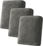 Couch Cover Stretch Velvet Sofa Cushion Cover 3-Piece - Elastic Washable Slipcover for Seat or Backrest, Couch Seat Covers for Sofas (Grey)