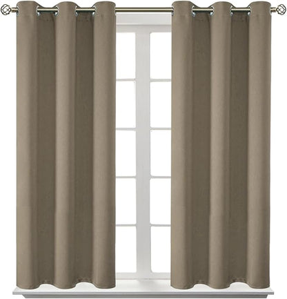 BGment Room Darkening Curtains 45 Inches Long - Grommet Thermal Insulated Drapes Window Treatment Curtains for Bedroom, 2 Panels, 38 x 45 Inch, Cocoa