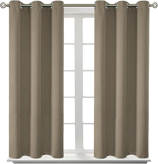 BGment Room Darkening Curtains 45 Inches Long - Grommet Thermal Insulated Drapes Window Treatment Curtains for Bedroom, 2 Panels, 38 x 45 Inch, Cocoa