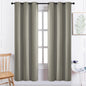 Yakamok Premium Room Darkening Thermal Insulated Curtains for Bedroom/Living Room - Classic Grommet Top (2 Panels, Taupe, 38 Inch by 72 Inch)