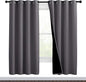 NICETOWN Grey Full Shade Curtain Panels, Pair of Thermal Insulated & Energy Efficiency Blackout Curtains for Living Room Windows, Lined Silky Performance Window Dressing (46" Wide x 72" Long, Gray)