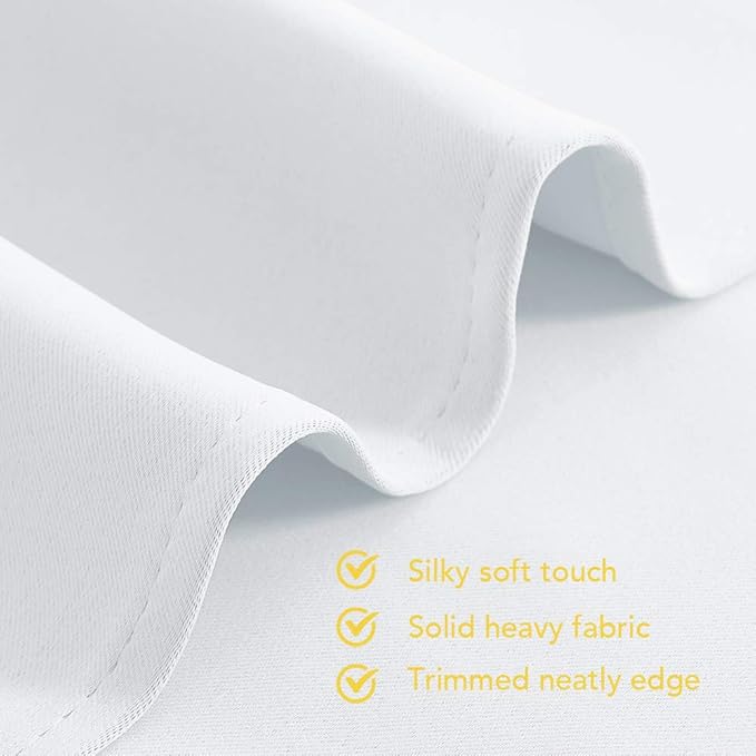 NICETOWN Window Draperies Curtains Panels - Blocking Out 50% Sunlight Curtains, Grommet Top Small Window Drapes for Bedroom (2 Panels, 42 by 45, White)