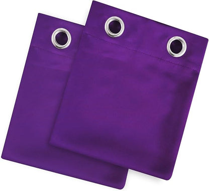 LEMOMO Blackout Curtains 66 x 54 Inch Long Purple Curtains Set of 2 Panels Room Darkening Curtains for Bedroom and Living Room