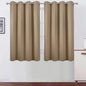 LEMOMO Blackout Curtains 66 x 54 Inch Long Natural Curtains Set of 2 Panels Room Darkening Curtains for Bedroom and Living Room