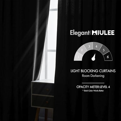 MIULEE Black Velvet Curtains 84 inches 2 Panels - Luxury Blackout Curtains for Bedroom Living Room Thermal Insulated Super Soft Window Drapes Rod Pocket & Back Tab, Halloween Decor, W52 x L84 inches