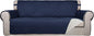 PureFit Reversible Quilted Sofa Cover, Water Resistant Slipcover Furniture Protector, Washable Couch Cover with Non Slip Foam and Elastic Straps for Kids, Dogs, Pets (Sofa, Navy/Ivory) Large