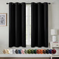 MIULEE Black Blackout Curtains for Bedroom Living Room 63 Inches Long 2 Panels, Thermal Insulated Room Darkening Drapes Solid Grommet Noise Reduction Light Blocking Window Treatments 34x63 Inch
