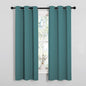 NICETOWN Kitchen Curtain Panels Blackout Draperies, Thermal Insulated Solid Grommet Blackout Curtains/Drapes (Sea Teal, One Pair, 34 by 63-Inch)