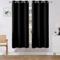 Joydeco Blackout Curtains 63 Inch Length 2 Panels Set, Thermal Insulated Long Curtains& Drapes 2 Burg, Room Darkening Grommet Drapes for Bedroom Living Room Window (Black, W52 x L63 Inch)