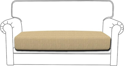 Easy-Going Stretch Loveseat Cushion Cover Sofa Cushion Furniture Protector Sofa Seat Sofa Slipcover Sofa Cover Soft Flexibility with Elastic Bottom(Loveseat Cushion, Beige)