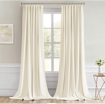 MIULEE Birch Back Tab Blackout Curtains 120 Inch Long 2 Panels Set for Bedroom, Rod Pocket/Pinch Pleated Extra Long Thermal Insulated Living Room Darkening Light Blocking 10FT Drapes