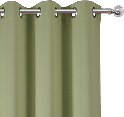 LEMOMO Sage Green Blackout Curtains/38 x 54 Inch/Set of Two Panels Grommet Living Room Curtains