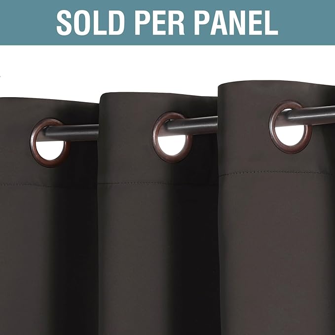 H.VERSAILTEX Blackout Curtain for Living Room Thermal Insulated Window Treatment Curtain Extra Long 108 inch Length Energy Saving Solid Grommet Blackout Drape, One Panel, Chocolate Brown，52"W x 108"L