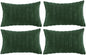 Fancy Homi Set of 4 Dark Green Lumbar Rectangle Decorative Throw Pillow Covers 16x24 Inch for Couch Bed Chair, Aesthetic Boho Room Decor, Soft Fuzzy Thick Corduroy Cute Textured Cushion Case 40x60cm