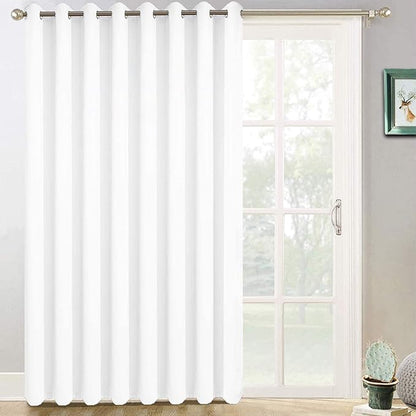 Yakamok Pure White Curtain for Living Room Sliding Glass Door Vertical Blind for Room Darkening Extra Wide Window Drapes Grommet Top Room Divider Panel for Bedroom/Patio 1 PC 100 x 84 Inch