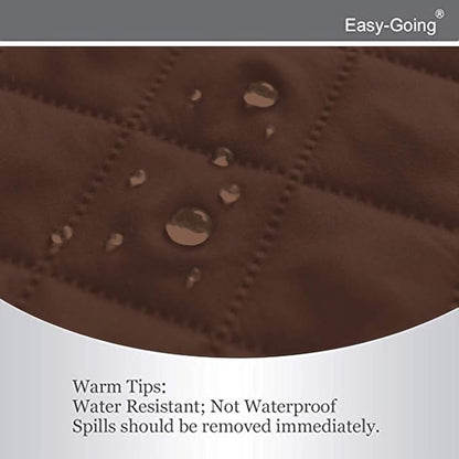 Easy-Going Reversible Oversized Couch Cover for 3 Cushion Couch Sofa Cover for Dogs Water Resistant Furniture Protector Cover with Foam Sticks for Pet Cat (Oversized Sofa, Coffee/Ivory)