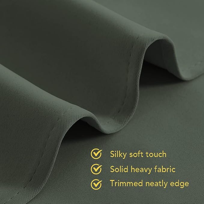 NICETOWN Dark Mallard Blackout Curtain Panels for Bedroom, 2 Panels, W34 x L40-inch, Thermal Insulated Grommet Top Blackout Draperies and Drapes for Basement