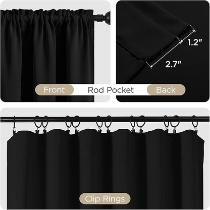 CUCRAF Beige Blackout Curtains 72 inch Length 2 Panels Set, Rod Pocket Room Darkening Drapes for Bedroom Living Room, Insulated Thermal Light Blocking Window Curtain (W52 x L72 Inch)