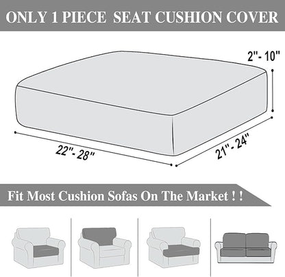 Couch Cushion Cover Seat Cushion Cover Stretch Armchair Cover Separate Sectional Sofa Slipcovers Furniture Protector(1 Piece for Seat or Sofa Backrest, White)