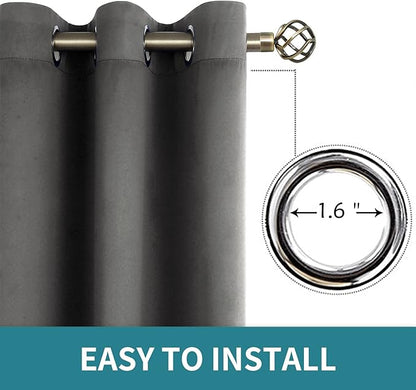 BGment Blackout Curtains for Bedroom - Grommet Thermal Insulated Room Darkening Curtains for Living Room, Set of 2 Panels (38 x 54 Inch, Dark Grey)