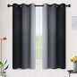 SimpleHome Ombre Room Darkening Curtains for Bedroom, Gradient Black to Grey White Light Blocking Thermal Insulated Grommet Window Curtain/Drapes for Living Room,2 Panels, 42x63 inches Length
