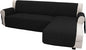 Easy-Going L Shape Sofa Cover - Chaise Lounge Slip Cover Reversible Sofa Protector for Pets, Kids & Furniture (X-Large, Black/Black)