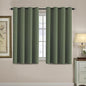 H.VERSAILTEX Blackout Curtain for Living Room Small Window Kitchen Blackout Curtains 45 inch Length Energy Saving Solid Grommet Blackout Drape, One Panel, Bronze Green, 52" W x 45" L