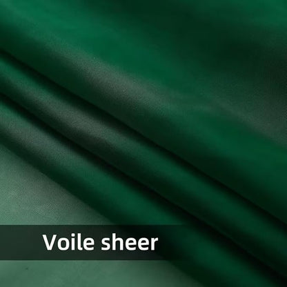 youleyar Solid Sheer Rod Pocket Curtain Voile Draperies 4 Panels White Beige Black Grey Ivory 52 Inch Width 90 Inch Long 1 Pair for Kitchen Bedroom Children Living Room Yard(Foliage Green,52 Wｘ90 L)