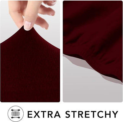 PureFit Super Stretch Sofa Slipcover – Spandex Non Slip Soft Couch Sofa Cover, Washable Furniture Protector with Non Skid Foam and Elastic Bottom for Kids, Pets (Oversized Loveseat, Wine)