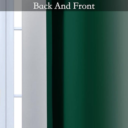 SimpleHome Ombre Room Darkening Curtains for Bedroom, Gradient Dark Green to Grey White Light Blocking Thermal Insulated Grommet Window Curtain/Drapes for Living Room,2 Panels, 52x63 inches Length