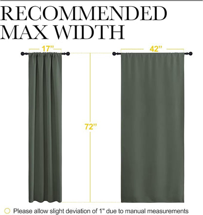 NICETOWN Bedroom Curtains Blackout Draperies - All Season Thermal Insulated Solid Rod Pocket Top Blackout Curtains/Drapes for Kid's Room (Dark Mallard, 1 Pair, 42 x 72 Inch)