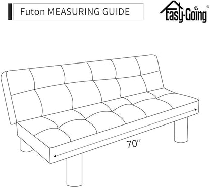 Easy-Going Futon Slipcover - Reversible Sofa Cover, Armless, Water Resistant - Protects Furniture from Pets & Kids (Navy/Ivory)
