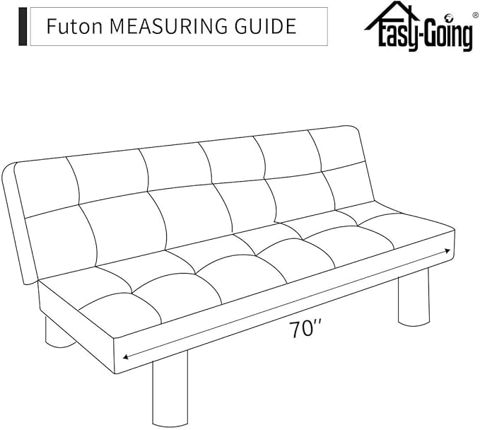 Easy-Going Futon Slipcover - Reversible Sofa Cover, Armless, Water Resistant - Protects Against Pets & Kids (Taupe/Ivory)
