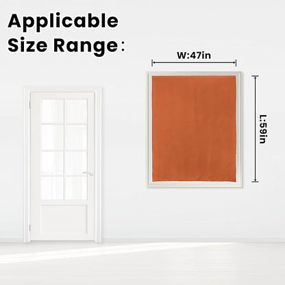 Self Adhesive Curtains Portable Blackout Curtain Simple and Easy to Install Bedroom Window Thermal Lnsulated Kitchen Room Darkening Black Small Drapes, 47" W X 59" L, Orange, 1 Panel