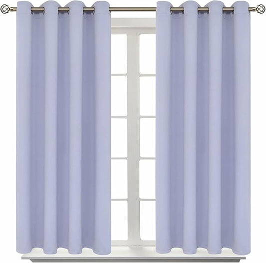 BGment Room Darkening Curtains 54 Inches Long - Grommet Thermal Insulated Drapes Window Treatment Curtains for Bedroom, 2 Panels, 52 x 54 Inch, Lavander