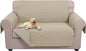 U-NICE HOME Loveseat Sofa Cover Reversible Couch Cover for Dogs with Elastic Straps Water Resistant Furniture Protector for Pets for 2 Cushion Couch (Loveseat, Sand/Beige)