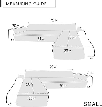 Easy-Going L Shape Sofa Slipcover - Sectional Couch Cover With Chaise Lounge - Reversible Furniture Protector for Pets, Kids, Children, Dogs, Cats (Small, Camel/Camel)