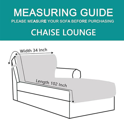 U-NICE HOME Sectional Couch Cover for Dogs Pets Chaise Lounge Reversible Sofa Cover Furniture Protector with Elastic Adjustable Strap, White