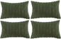 Fancy Homi 4 Packs Boho Olive Green Decorative Throw Pillow Covers 16x24 Inch for Couch Bed Sofa, Rustic Modern Farmhouse Home Decor, Soft Plush Corduroy Cute Square Cushion Case 40x60 cm