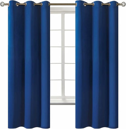 BGment Blackout Curtains for Bedroom - Grommet Thermal Insulated Room Darkening Curtains for Living Room, 42 x 63 Inch, 2 Panels, Royal Blue