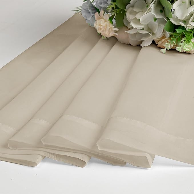 OVZME Tapue Sheer Curtains 78 Inches Long 2 Panels - Soft Light Filtering Window Sheer Panels for Living Room/Bedroom, Top Dual Rod Pocket, 1 Pair, Each 42Wx78L Inches