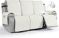 VANSOFY Waterproof Recliner Couch Covers, Sofa Covers 1-Piece Washable Reclining Sofa Cover Non-Slip Furniture Protector with Elastic Straps Pocket for Dogs, Pets(Off White,3 Seater)