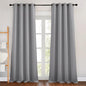 NICETOWN Silver Grey Curtains 96 inches Long, Grommet Thermal Insulated Blackout Curtains Privacy Window Treatments for Boys Room/Living Room, W46 x L96, 2 Panels