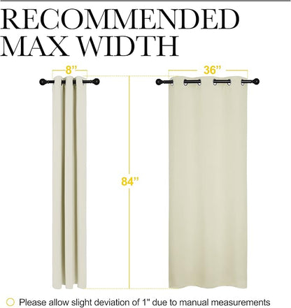 NICETOWN Long Curtains for Windows, Eyelet Top Room Darkening Panels/Drapes for Living Room (Beige, 2 Panels, W42 x L84 inches)