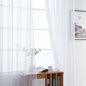SpaceDresser Basic Rod Pocket Sheer Voile Window Curtain Panels White 1 Pair 2 Panels 60 Width 96 Inch Long for Kitchen Bedroom Children Living Room Yard（White，60Wx 96L）