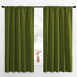 NICETOWN Blackout Draperies and Curtains, Thermal Insulated Window Decoration Blackout Drapes for Kid's Room (Olive Green, 1 Pair, 52 x 63 inches)