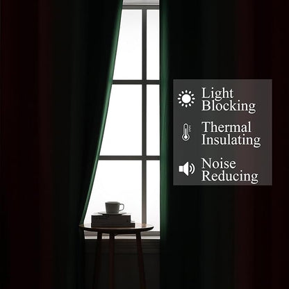 Estelar Textiler Red and Green Blackout Curtains for Christmas Room, Full Room Darkening Grommet Ombre Curtains for Bedroom, Thermal Insulated Light Blocking Gradient Drapes, 52Wx63L, 2 Panels