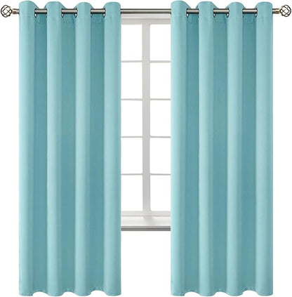 BGment Blackout Curtains - Grommet Thermal Insulated Room Darkening Bedroom and Living Room Curtains, Set of 2 Panels (55 x 69 Inch, Baby Blue)