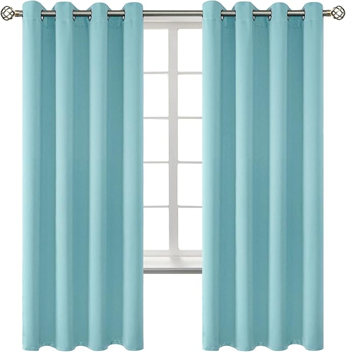 BGment Blackout Curtains - Grommet Thermal Insulated Room Darkening Bedroom and Living Room Curtains, Set of 2 Panels (52 x 72 Inch, Baby Blue)